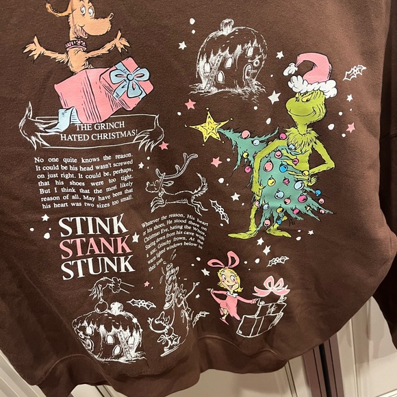 Hybrid Apparel Brown How the Grinch Stole Christmas Crewneck Sweater - Picture 2 of 4